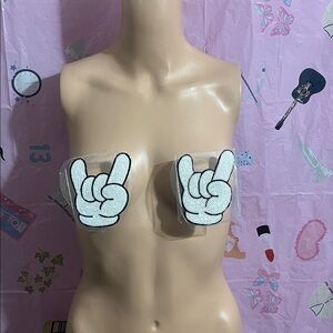 Sequin Rock Hand Pasties NWT